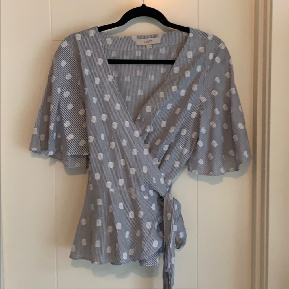 Loft wrap tie blouse